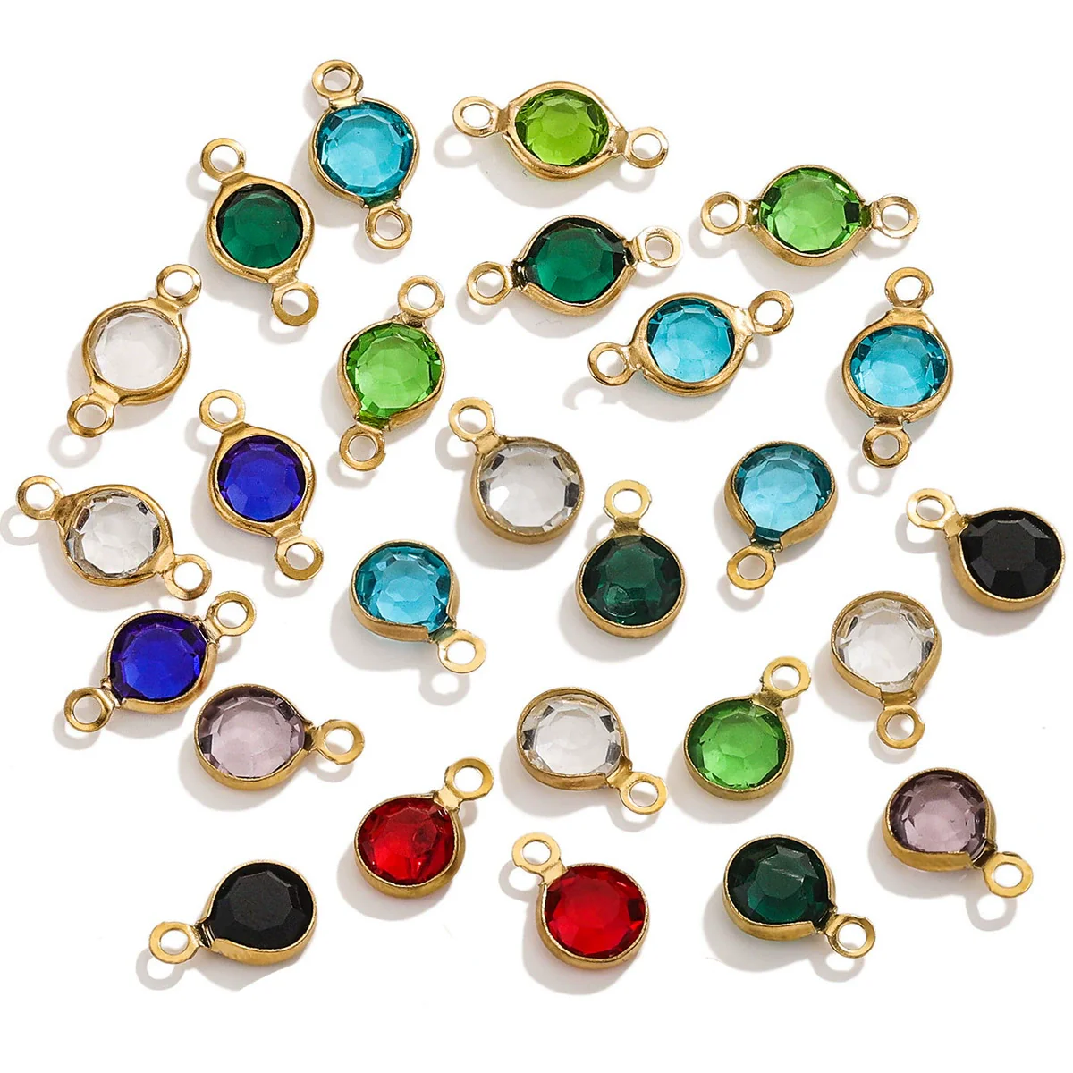 Stainless Steel Round Diy Jewelry Chain Bracelet Necklace With Crystal Connector And Colorretaining Electroplating - Image 5