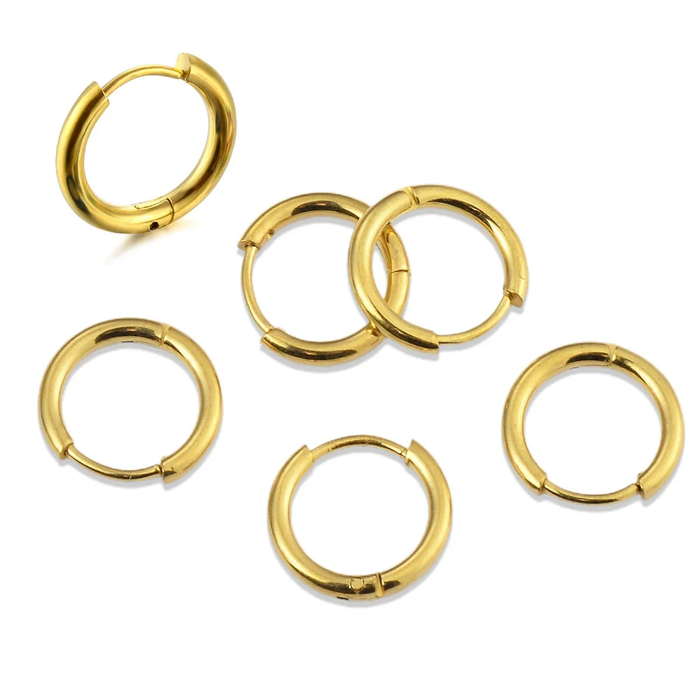 Stainless Steel Round Earring With Electroplating Diy Ear Buckle Accessories