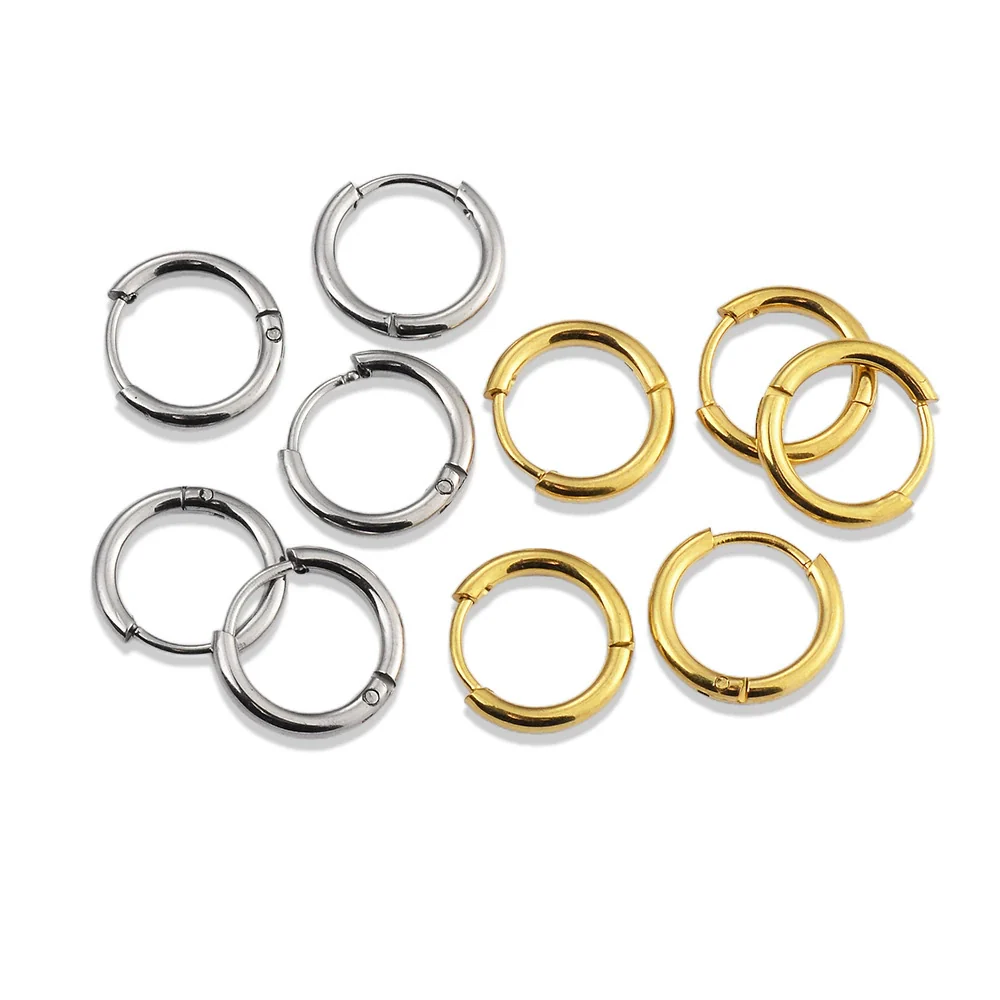Stainless Steel Round Earring With Electroplating Diy Ear Buckle Accessories - Image 5