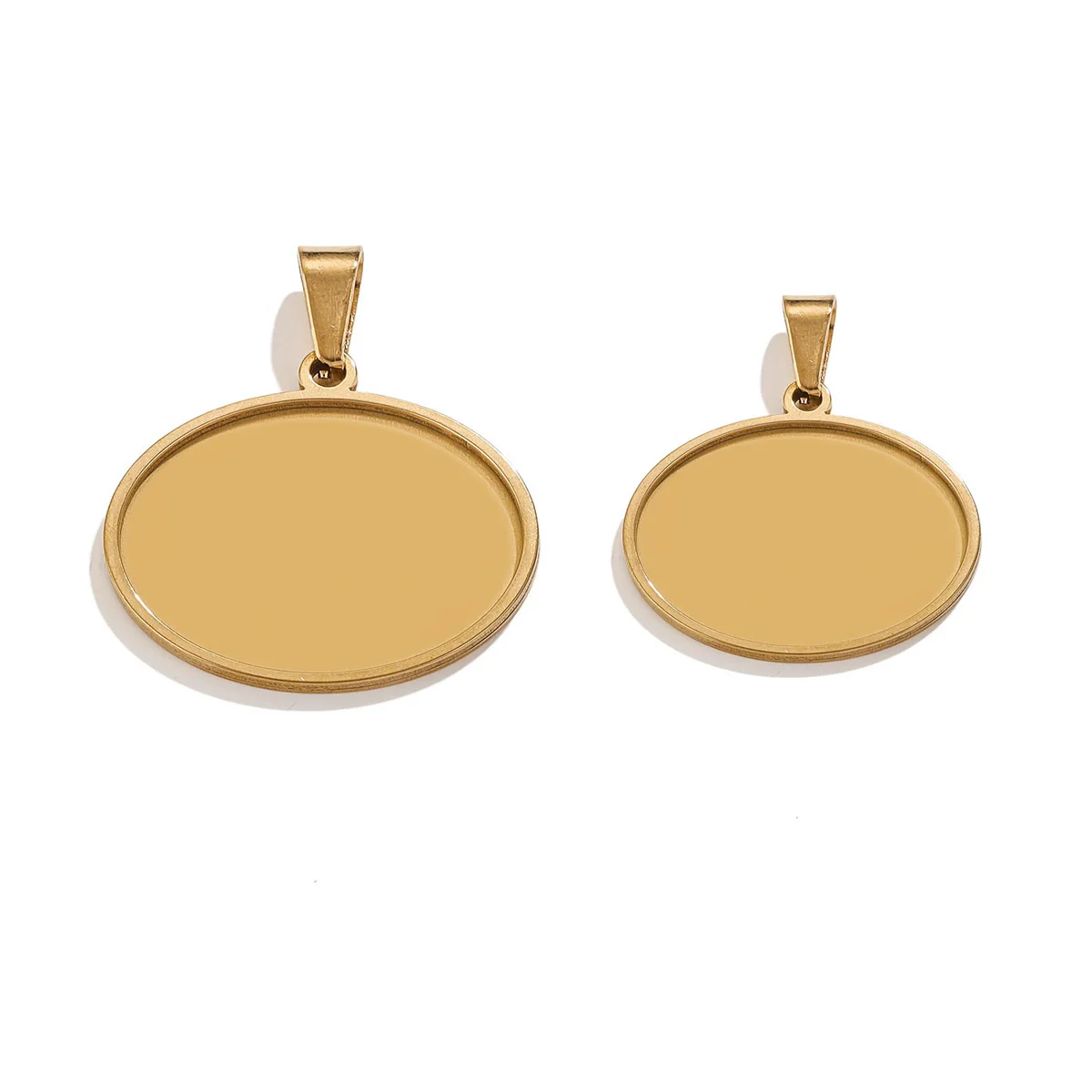 Stainless Steel Round Geometric Necklace Pendant With Melon Buckle And Electroplating Treatment - Image 13