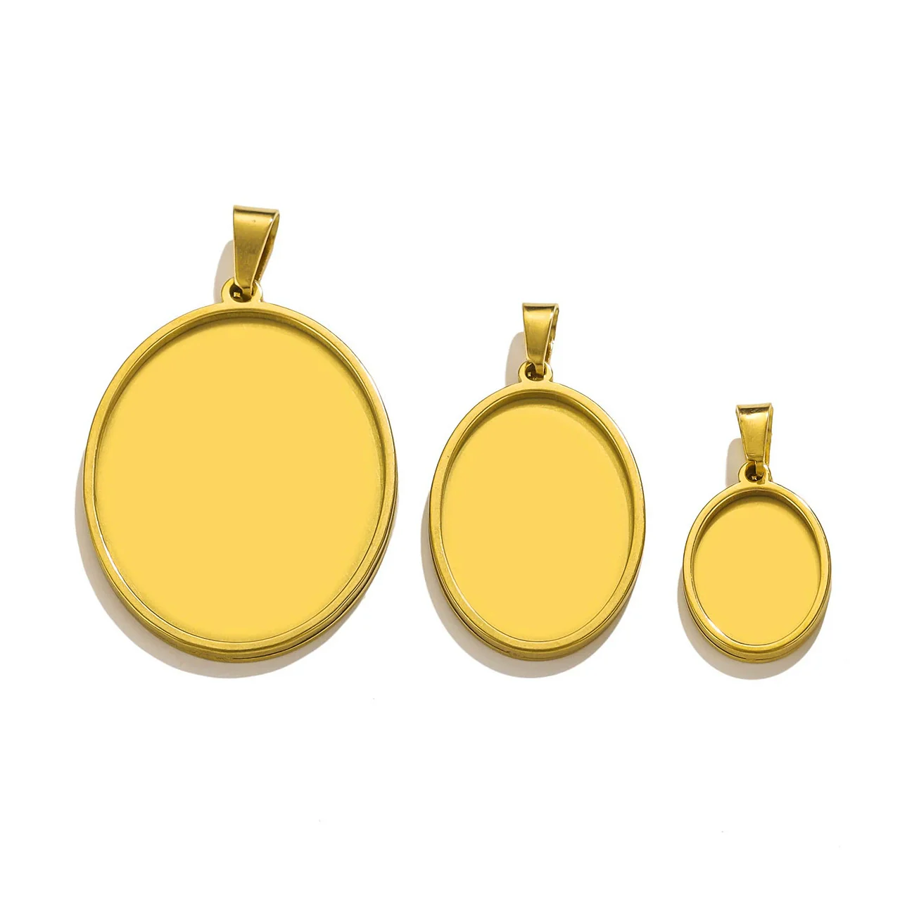 Stainless Steel Round Geometric Necklace Pendant With Melon Buckle And Electroplating Treatment - Image 9