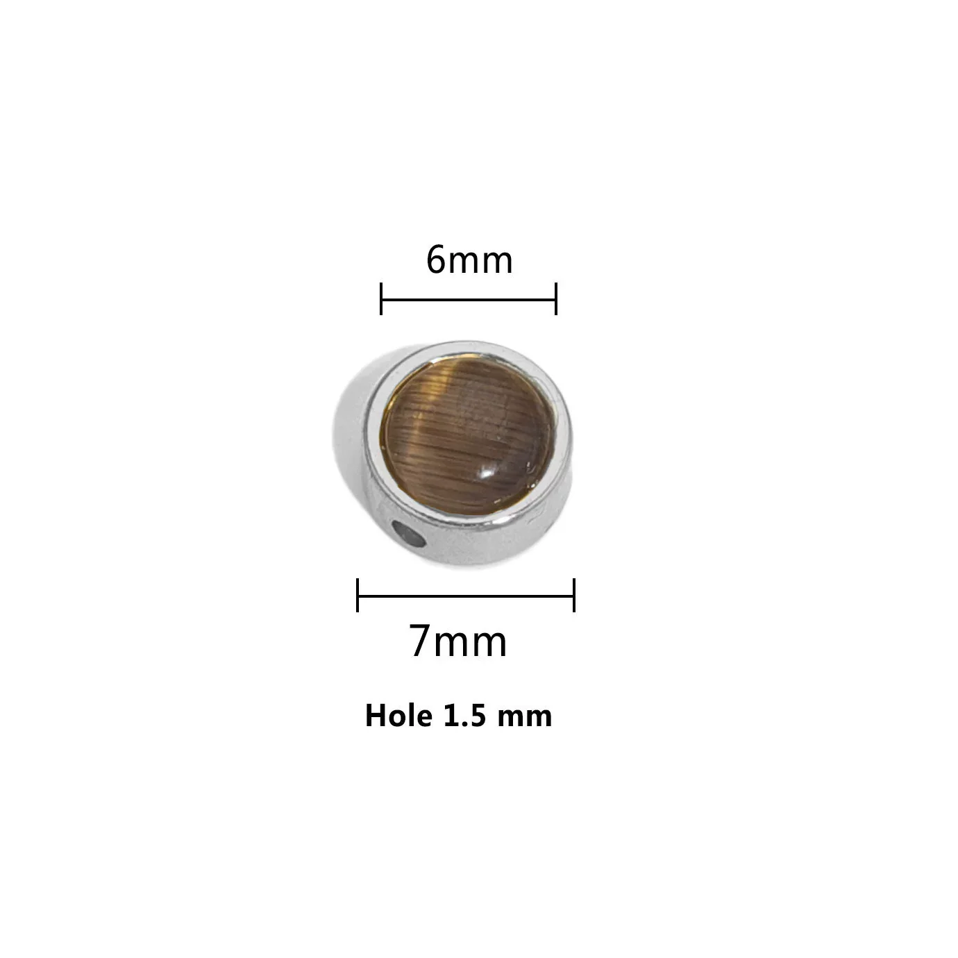 Stainless Steel Round Loose Beads Diy Jewelry Accessories With Cat's Eye Stone And Electroplating Treatment - Image 11