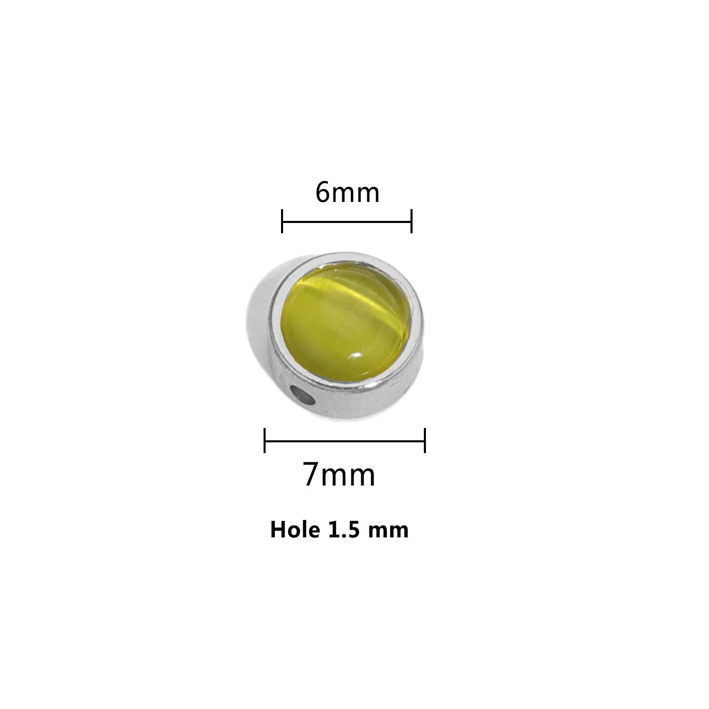 Stainless Steel Round Loose Beads Diy Jewelry Accessories With Cat's Eye Stone And Electroplating Treatment - Image 12