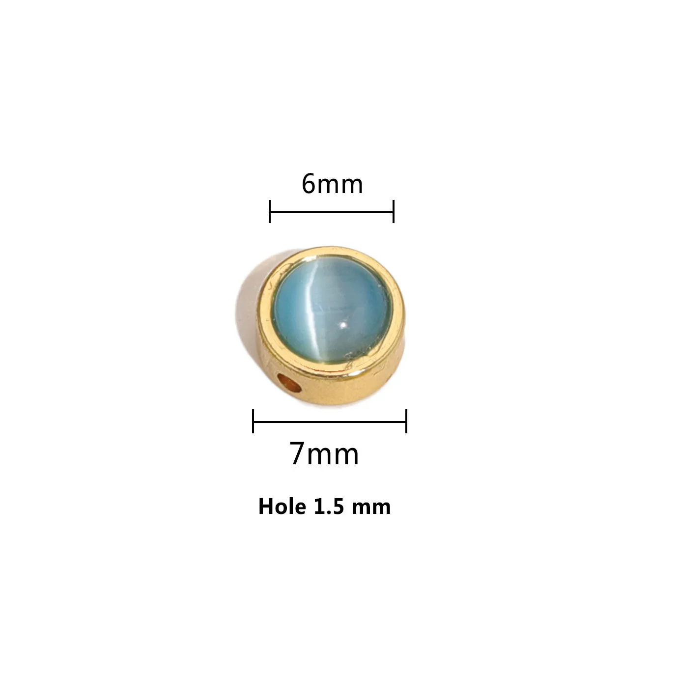 Stainless Steel Round Loose Beads Diy Jewelry Accessories With Cat's Eye Stone And Electroplating Treatment - Image 15