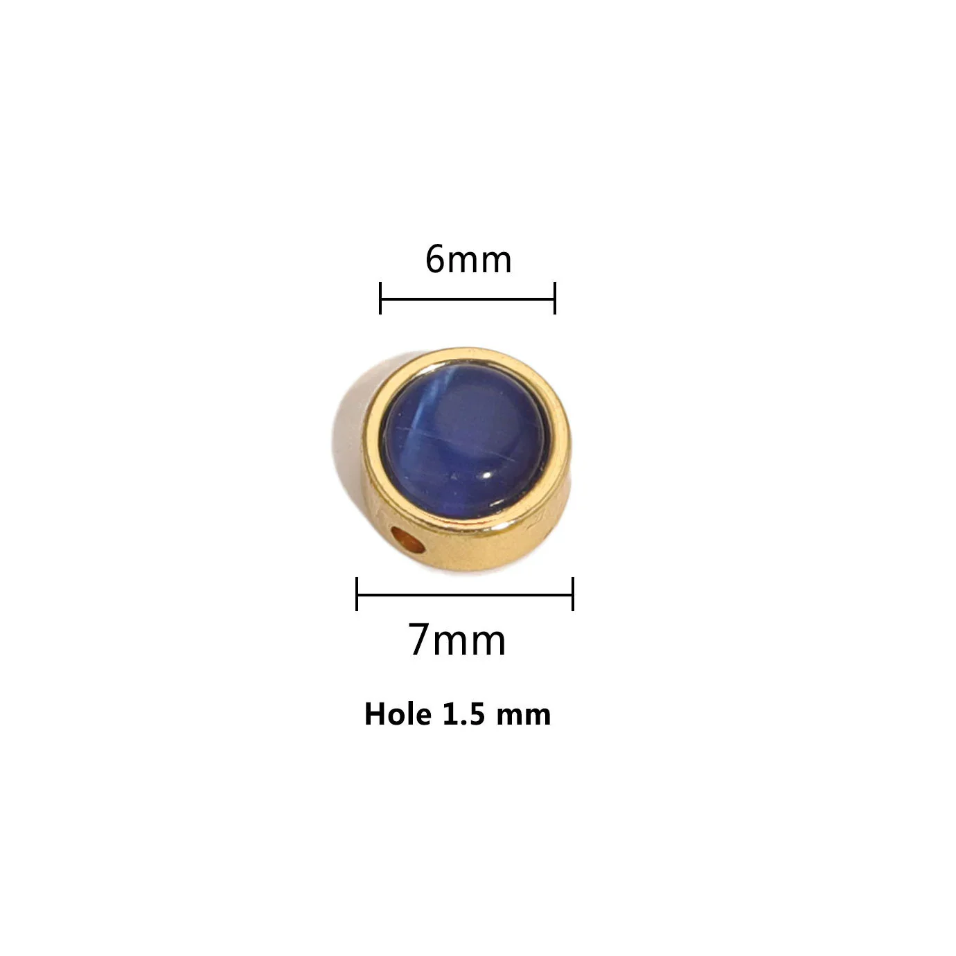 Stainless Steel Round Loose Beads Diy Jewelry Accessories With Cat's Eye Stone And Electroplating Treatment - Image 17