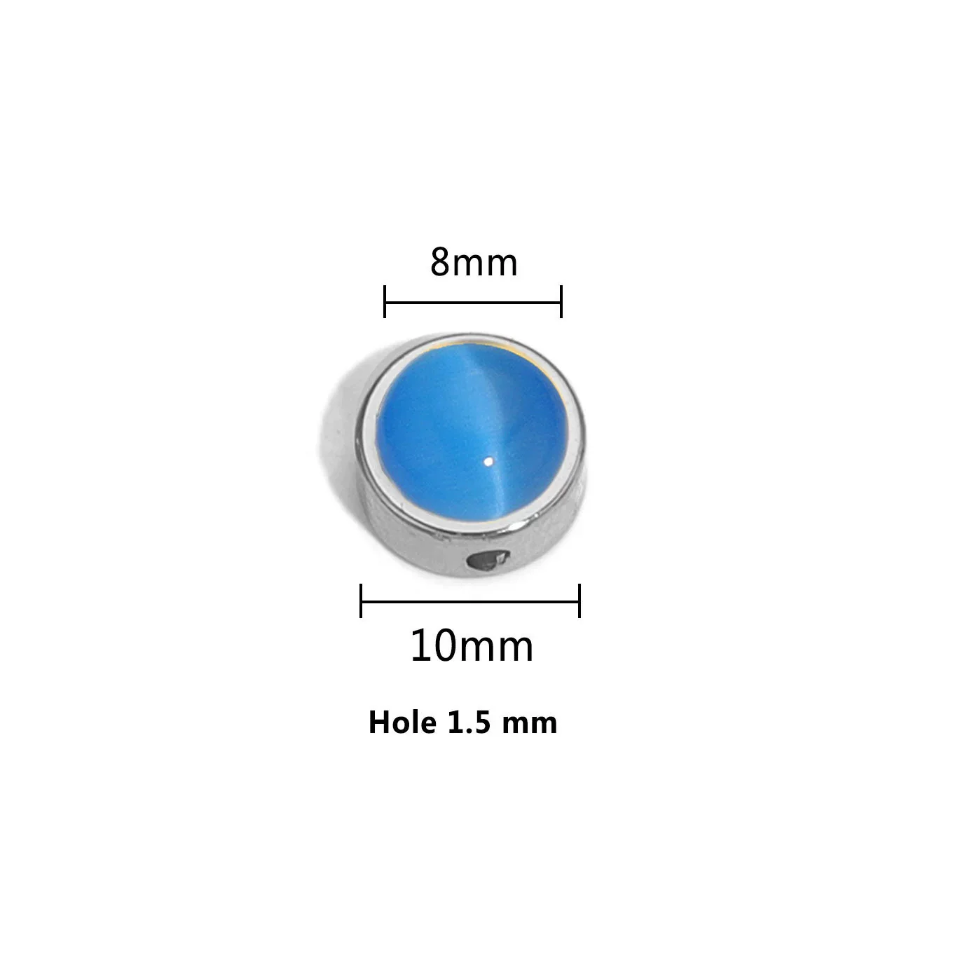 Stainless Steel Round Loose Beads Diy Jewelry Accessories With Cat's Eye Stone And Electroplating Treatment - Image 23