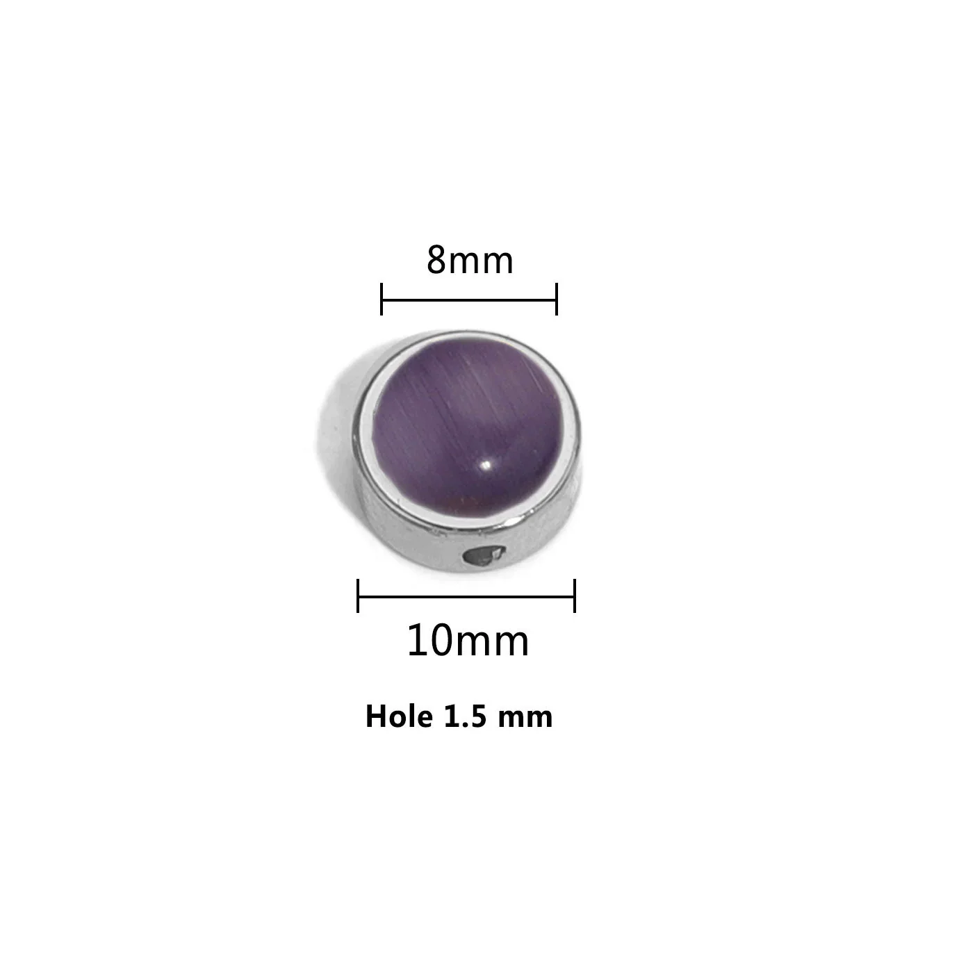 Stainless Steel Round Loose Beads Diy Jewelry Accessories With Cat's Eye Stone And Electroplating Treatment - Image 25
