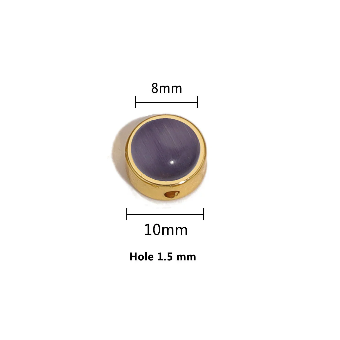 Stainless Steel Round Loose Beads Diy Jewelry Accessories With Cat's Eye Stone And Electroplating Treatment - Image 32