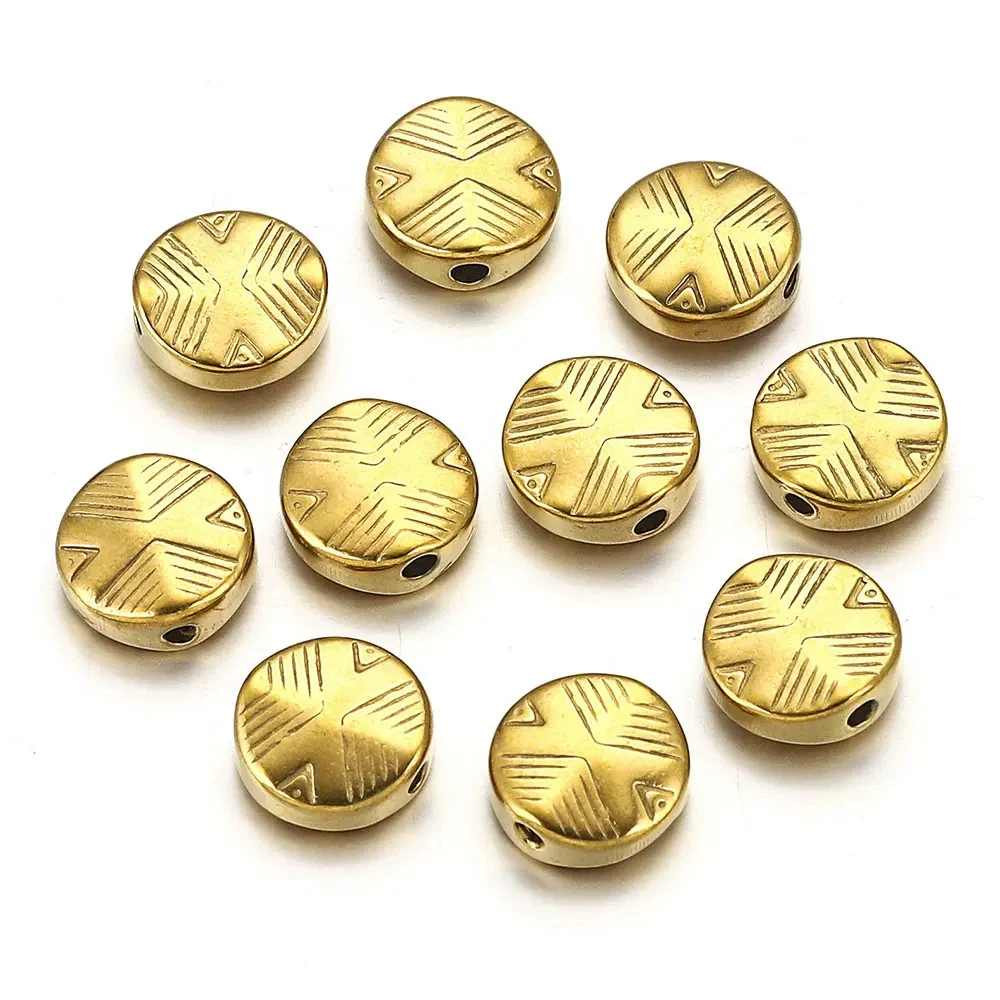Stainless Steel Round Square Curved Spacer Positioning Beads Vacuum Gold Plated Diy Jewelry Accessories - Image 5
