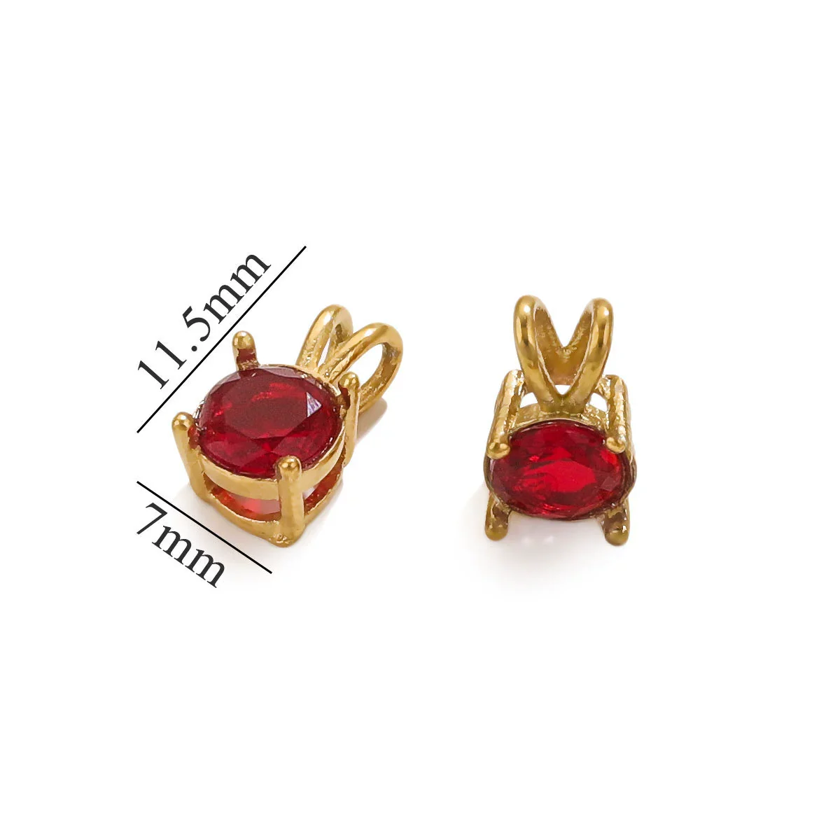 Stainless Steel Round Zircon Pendant Jewelry Accessories Electroplated 18K Gold For Diy Necklace Earrings - Image 6