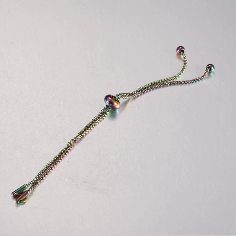 Stainless Steel Rubber Bead Bolo Bracelet Jewelry Accessories With Box Chain And Electroplating Treatment - Image 6