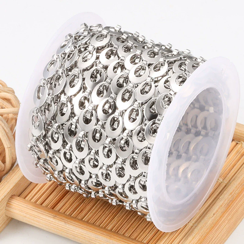 Stainless Steel Rugby Oval Chain Necklace Bracelet With Electrolytic Brightening - Image 2