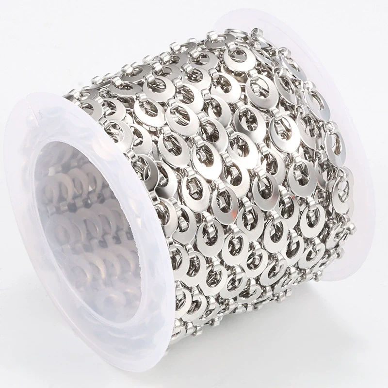 Stainless Steel Rugby Oval Chain Necklace Bracelet With Electrolytic Brightening - Image 5