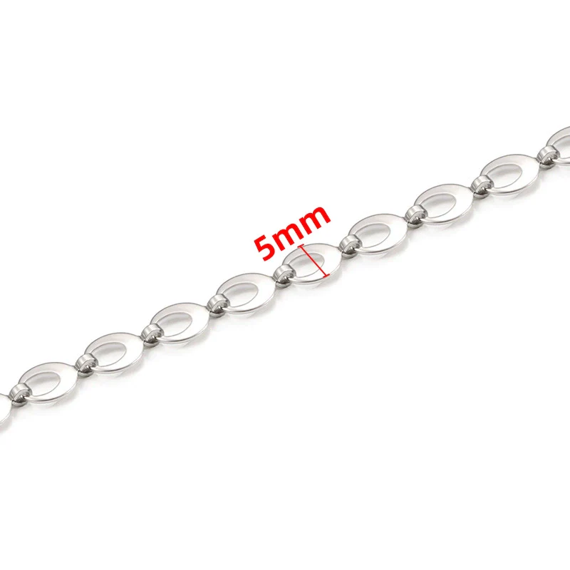Stainless Steel Rugby Oval Chain Necklace Bracelet With Electrolytic Brightening - Image 6
