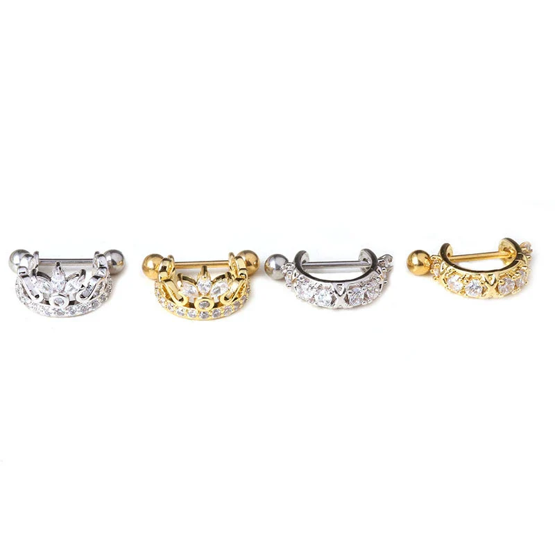 Stainless Steel Screw Earrings Microembedded Zircon Ushaped Women's Jewelry - Image 5