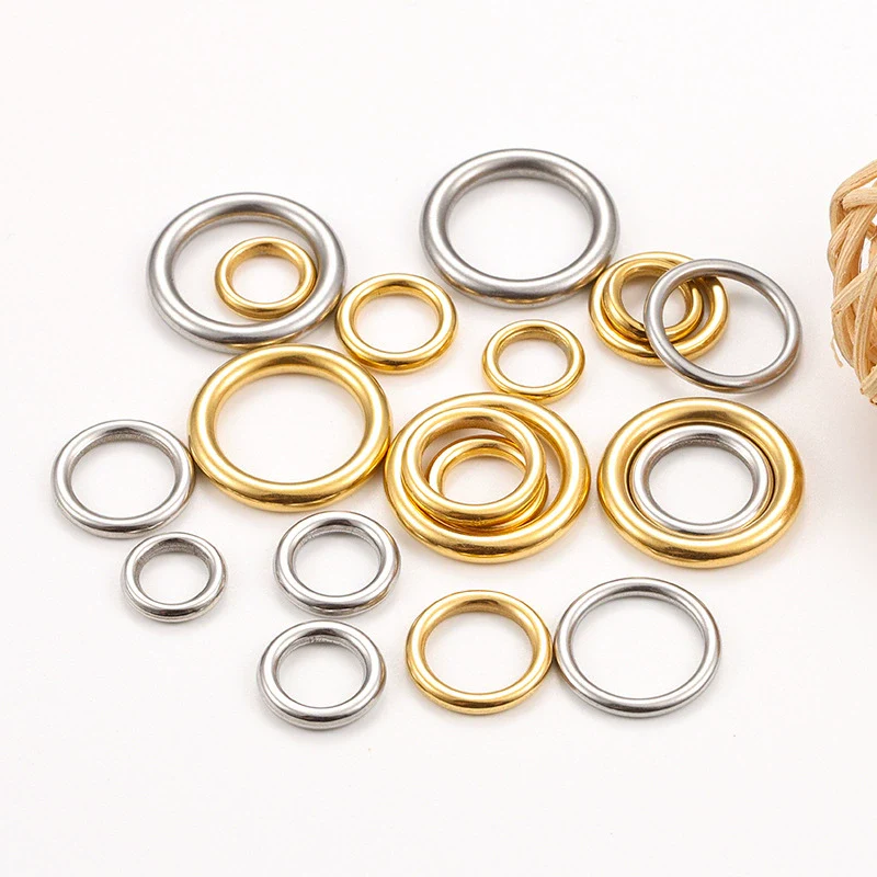 Stainless Steel Seamless Connection Ring Jewelry Accessories Electroplating Geometric Style For Diy