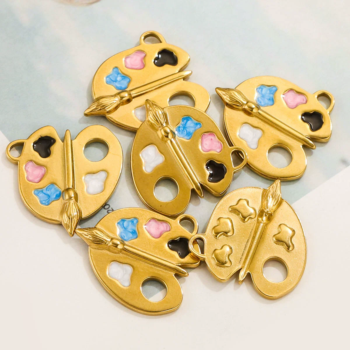 Stainless Steel Seamless Paper Clips Pattern Pendant Necklace Cute Accessories - Image 2