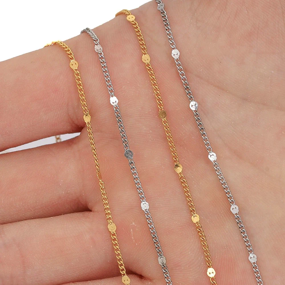 Stainless Steel Sequin Oshaped Electroplated Diy Handmade Jewelry Accessories Necklace Bracelet - Image 4
