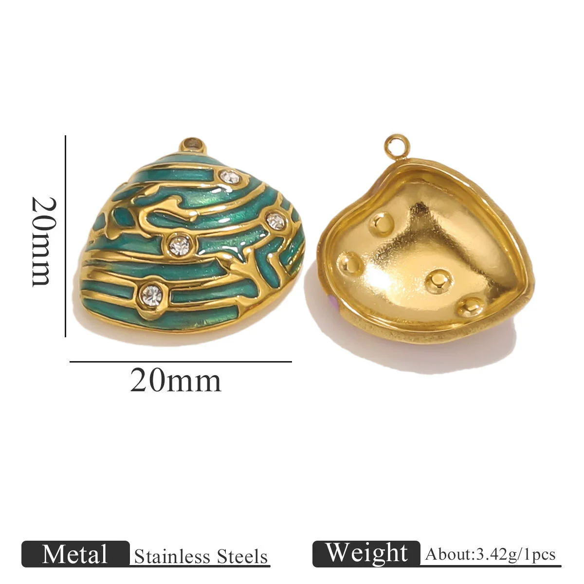 Stainless Steel Shell Pendant Electroplated Diy Jewelry Necklace Bracelet Accessories - Image 10
