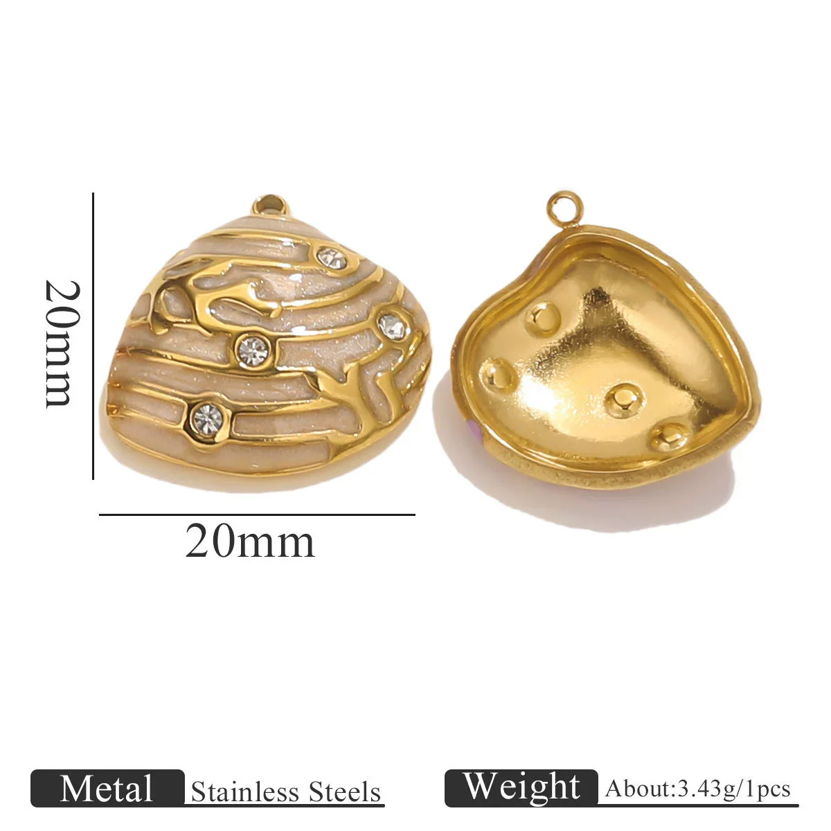 Stainless Steel Shell Pendant Electroplated Diy Jewelry Necklace Bracelet Accessories - Image 7