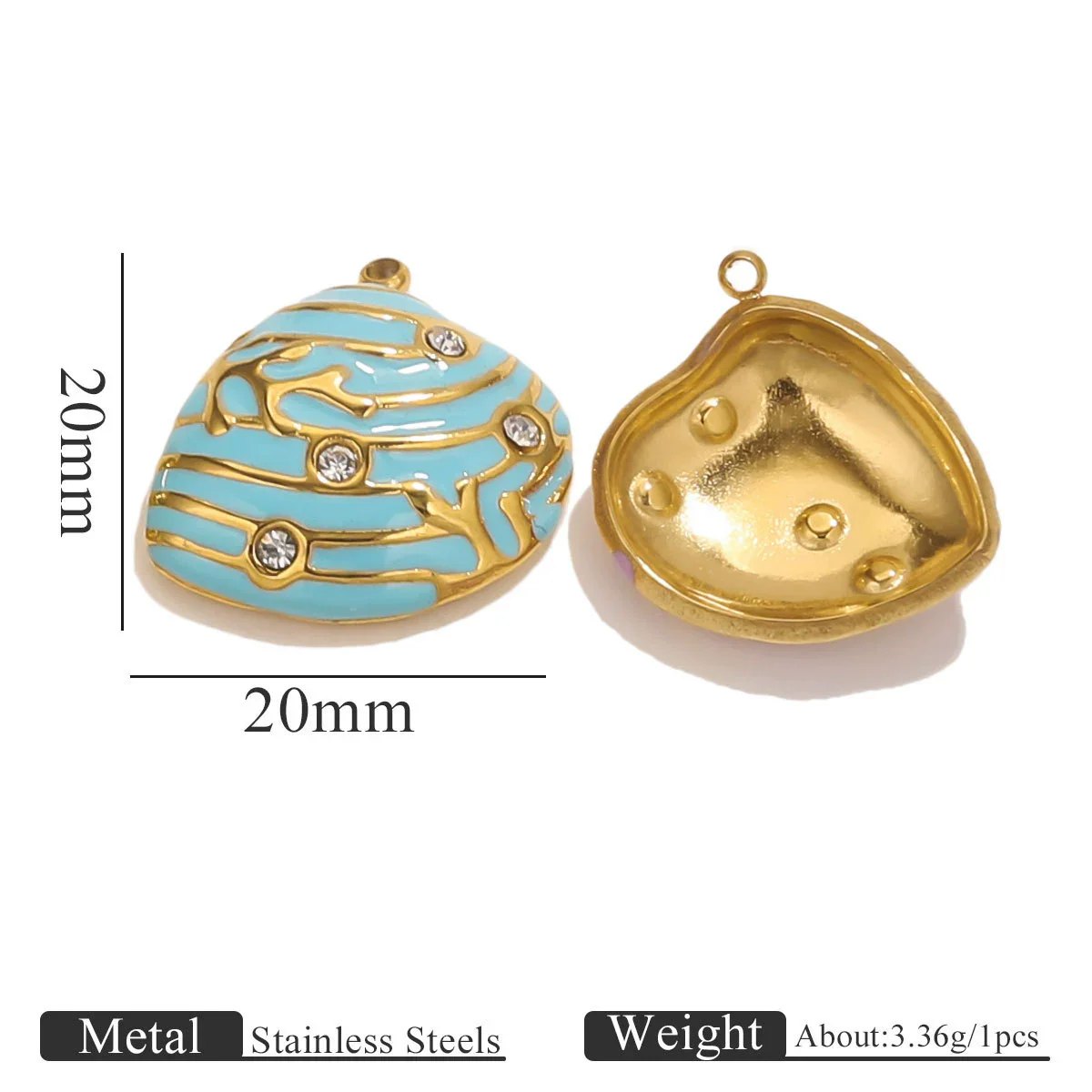 Stainless Steel Shell Pendant Electroplated Diy Jewelry Necklace Bracelet Accessories - Image 9