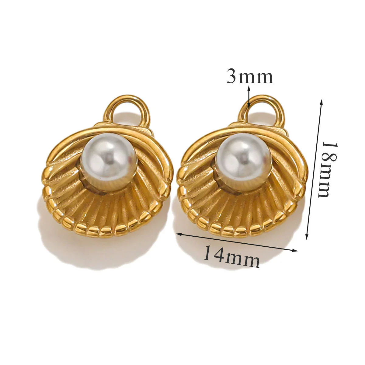 Stainless Steel Shell Pendant Inlaid Pearl Jewelry Accessories Electroplated 18K Niche Style - Image 10