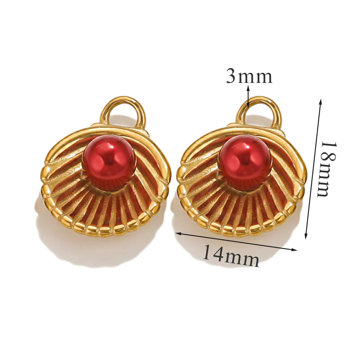 Stainless Steel Shell Pendant Inlaid Pearl Jewelry Accessories Electroplated 18K Niche Style - Image 9