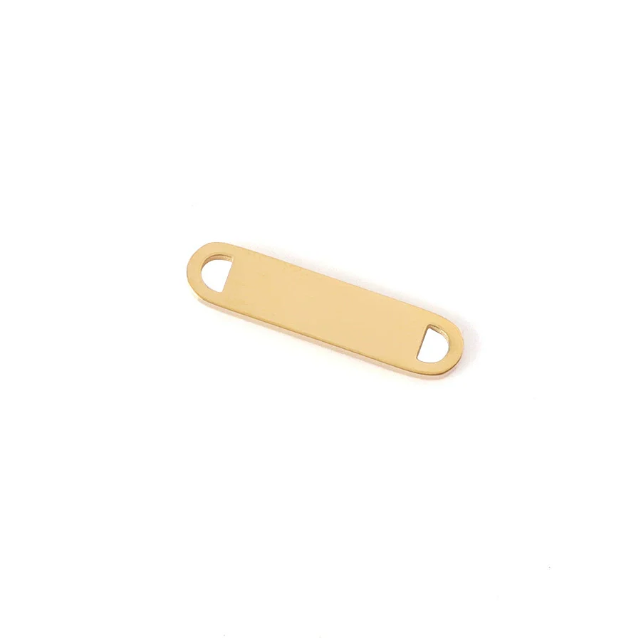 Stainless Steel Simple Geometric Double Hole Long Connecting Piece Engravable Pendant Necklace Jewelry Accessories - Image 5