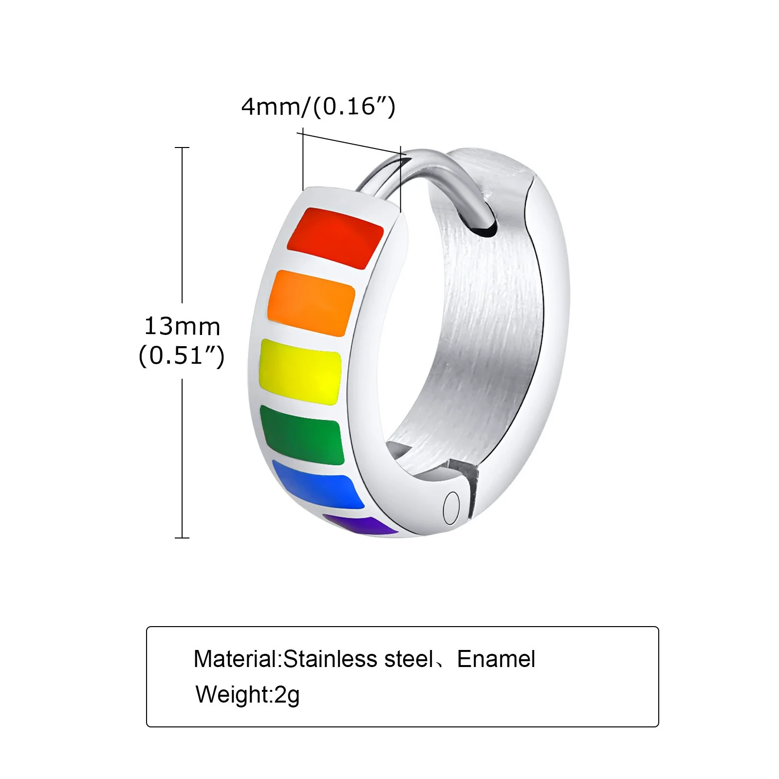 Stainless Steel Simple Geometric Nonpiercing Colorful Earrings - Image 8