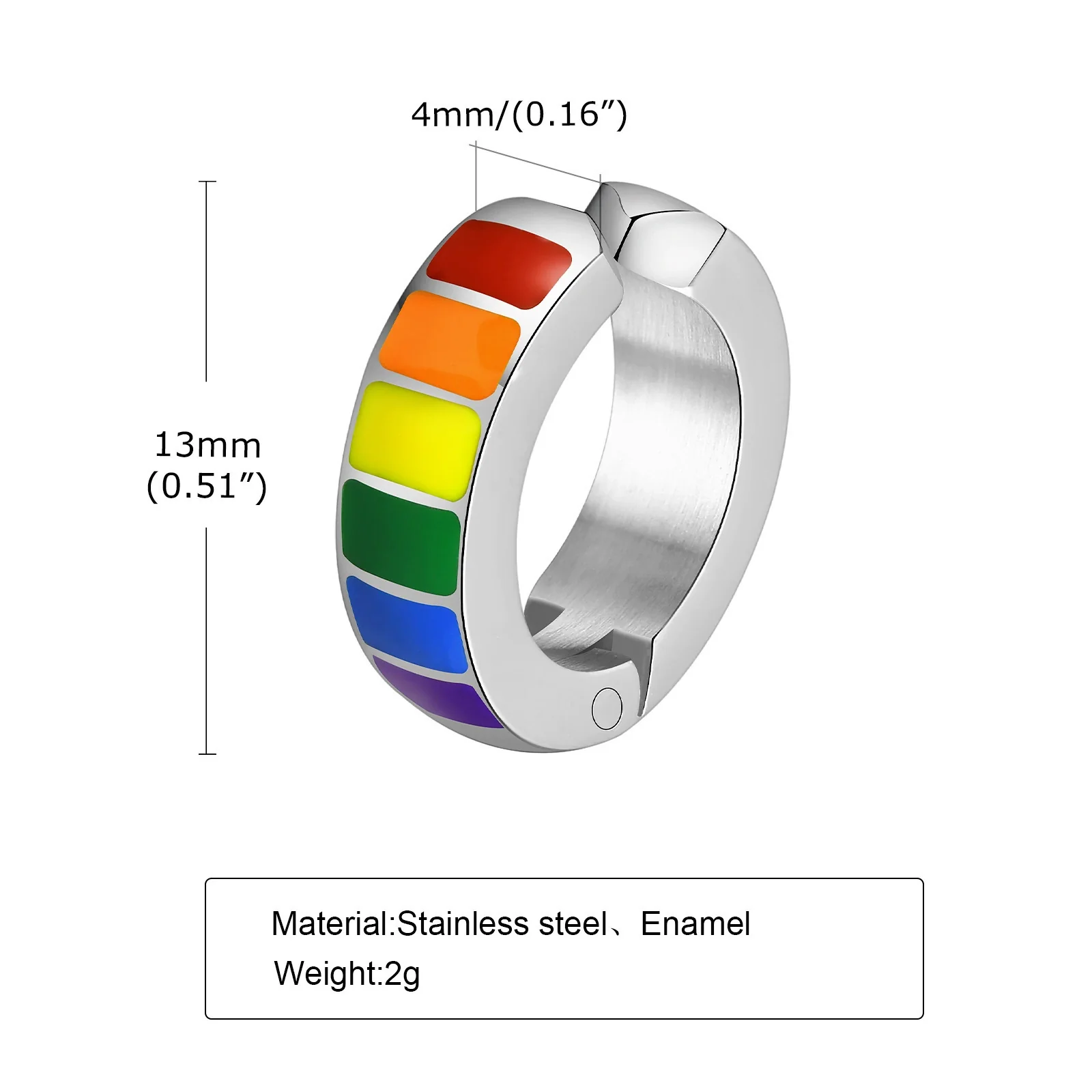 Stainless Steel Simple Geometric Nonpiercing Colorful Earrings - Image 9