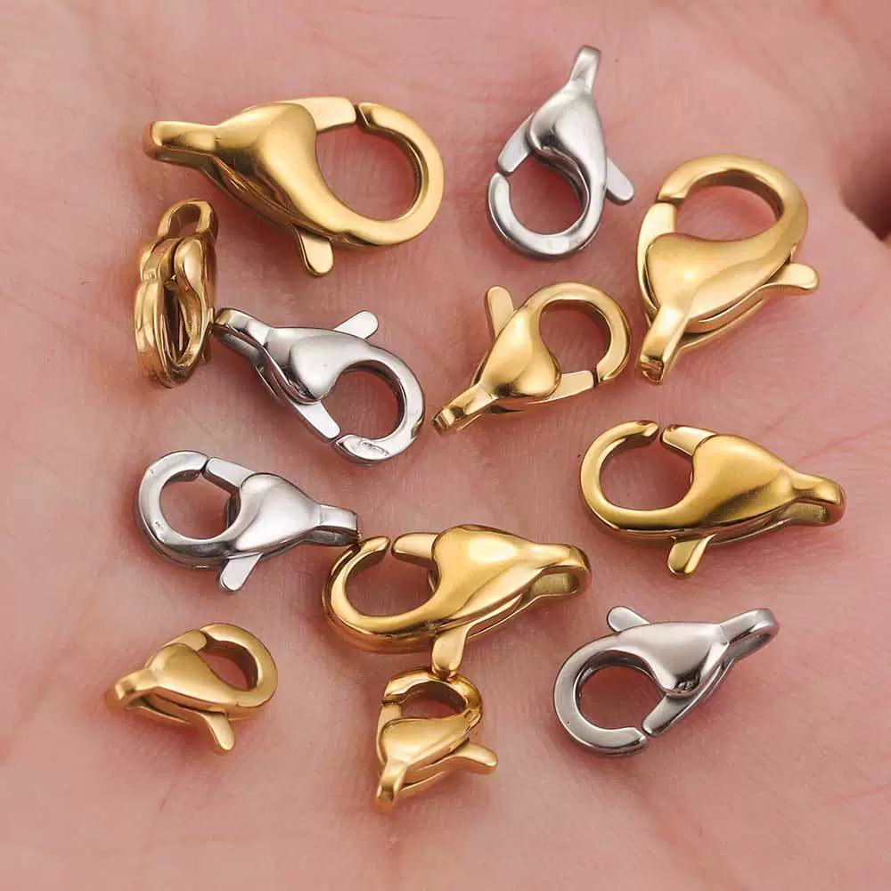 Stainless Steel Simple Square Lobster Buckle For Diy Bracelet Vacuum Electroplated Gold - Image 2
