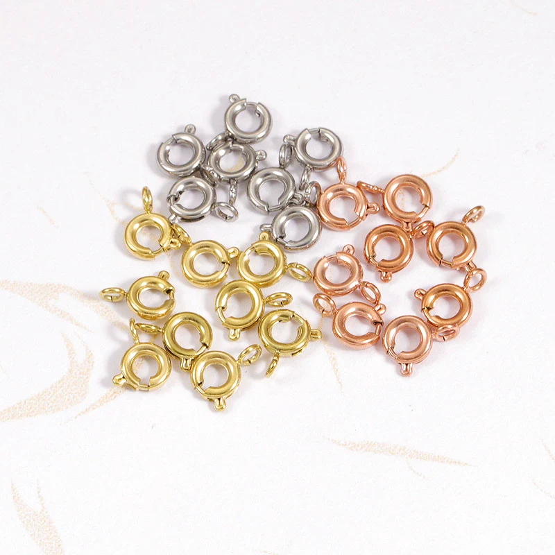 Stainless Steel Slingshot Buckle Jewelry Accessories Electroplated Glossy Geometric Diy Handmade Bracelet Necklace Connecting Buckle Spring Buckle