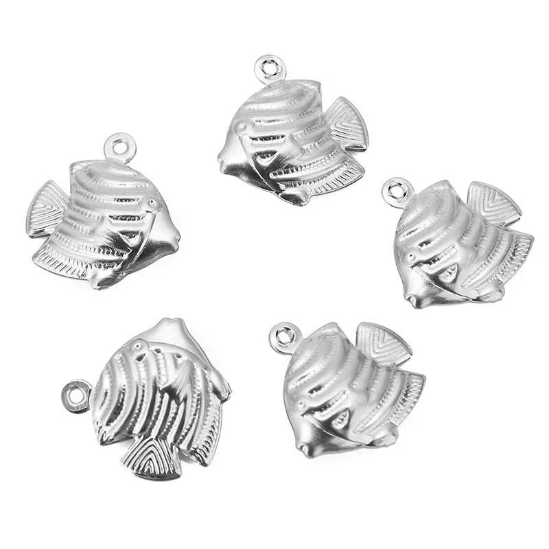 Stainless Steel Small Fish And Shell Pendant Accessories With Electroplating Natural Style - Image 5