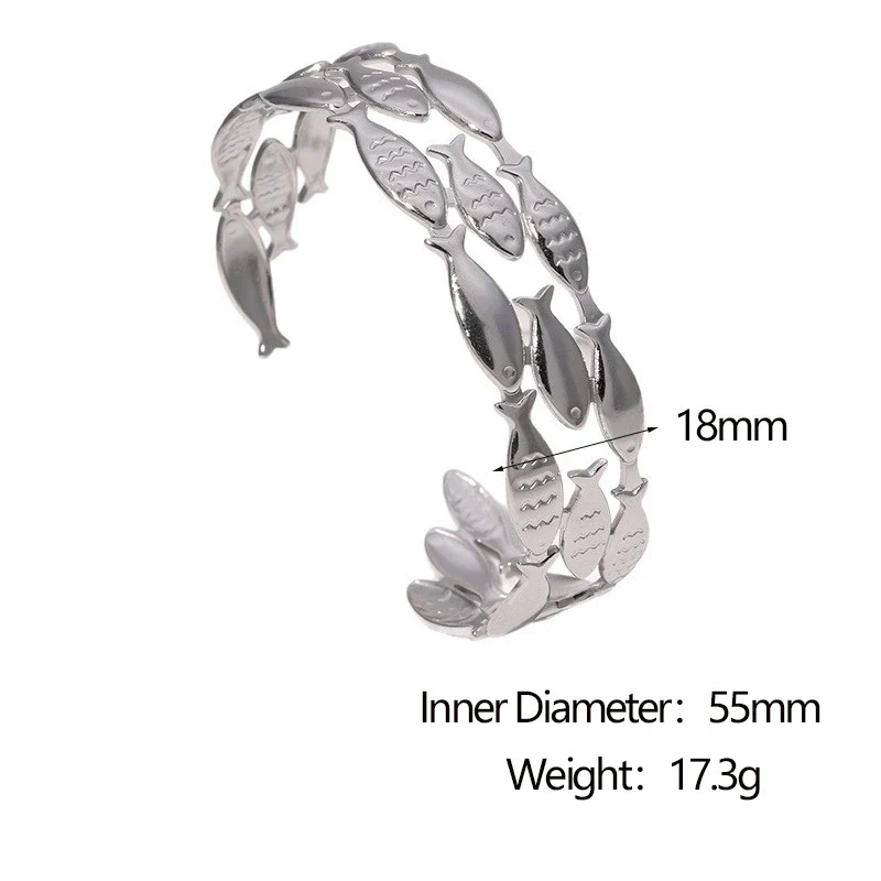 Stainless Steel Small Fish Bracelet For Women 18K Goldplated Highend Simple Fashion Hand Jewelry - Image 7