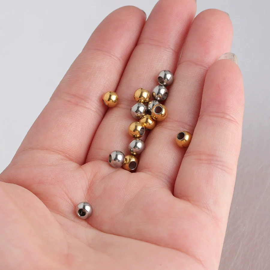 Stainless Steel Smooth Beads Electroplated Jewelry Accessories - Image 3