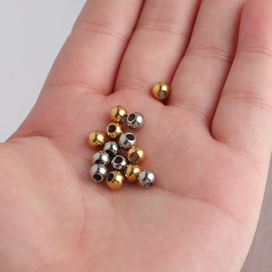 Stainless Steel Smooth Beads Electroplated Jewelry Accessories - Image 4