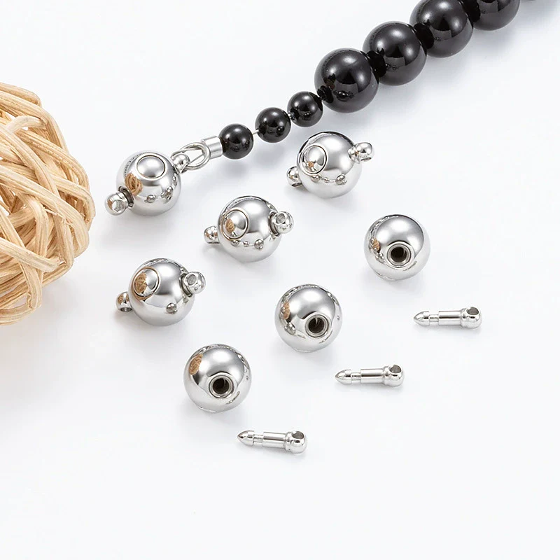 Stainless Steel Spherical Handmade Diy Jewelry Accessories Buckle For Necklace And Bracelet Finely Polished - Image 2