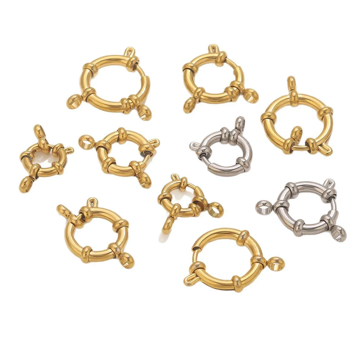 Stainless Steel Spring Buckle Jewelry Accessories Diy Necklace Bracelet 18K Gold Plated Connection Buckle Pendant Buckle - Image 5