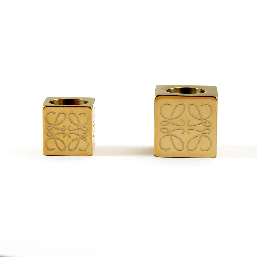 Stainless Steel Square Beaded Loose Beads With Corrosion Pattern And Polished Electroplated Bracelet Necklace Accessories - Image 5
