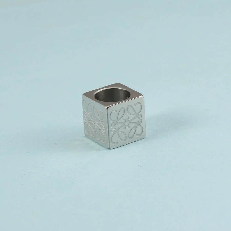 Stainless Steel Square Beaded Loose Beads With Corrosion Pattern And Polished Electroplated Bracelet Necklace Accessories - Image 6