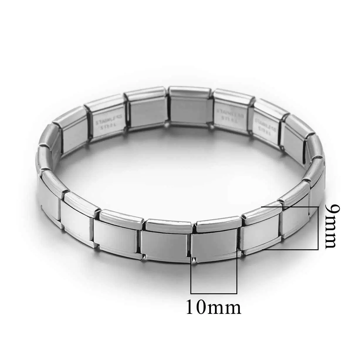 Stainless Steel Square Elastic Stitching Fashion Geometric Electroplated Unisex Bracelet - Image 4