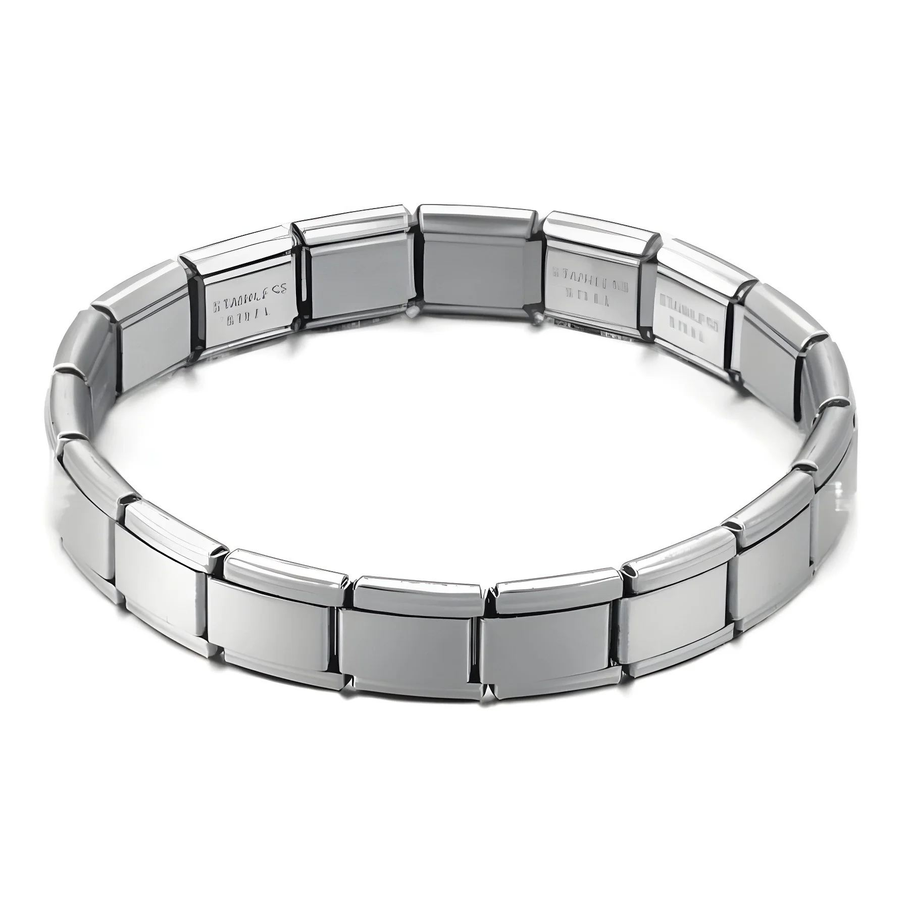 Stainless Steel Square Elastic Stitching Fashion Geometric Electroplated Unisex Bracelet - Image 5