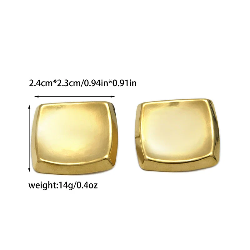 Stainless Steel Square Electroplated Women's Light Luxury Retro Fashion Geometric Ear Jewelry - Image 6