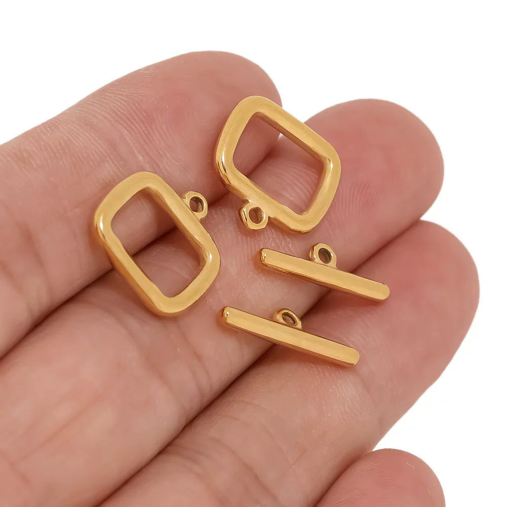 Stainless Steel Square Oil Pressure Ot Jewelry Tail Buckle Electroplated Diy Bracelet Connection Buckle Accessories - Image 4