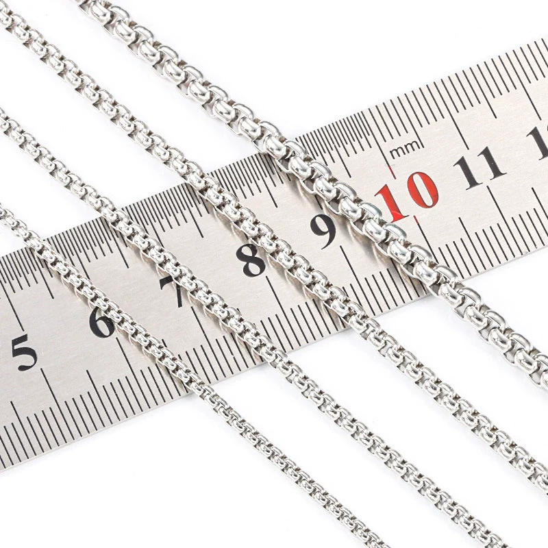 Stainless Steel Square Pearl Box Chain Electroplated Jewelry Chain For Necklace And Bracelet - Image 4