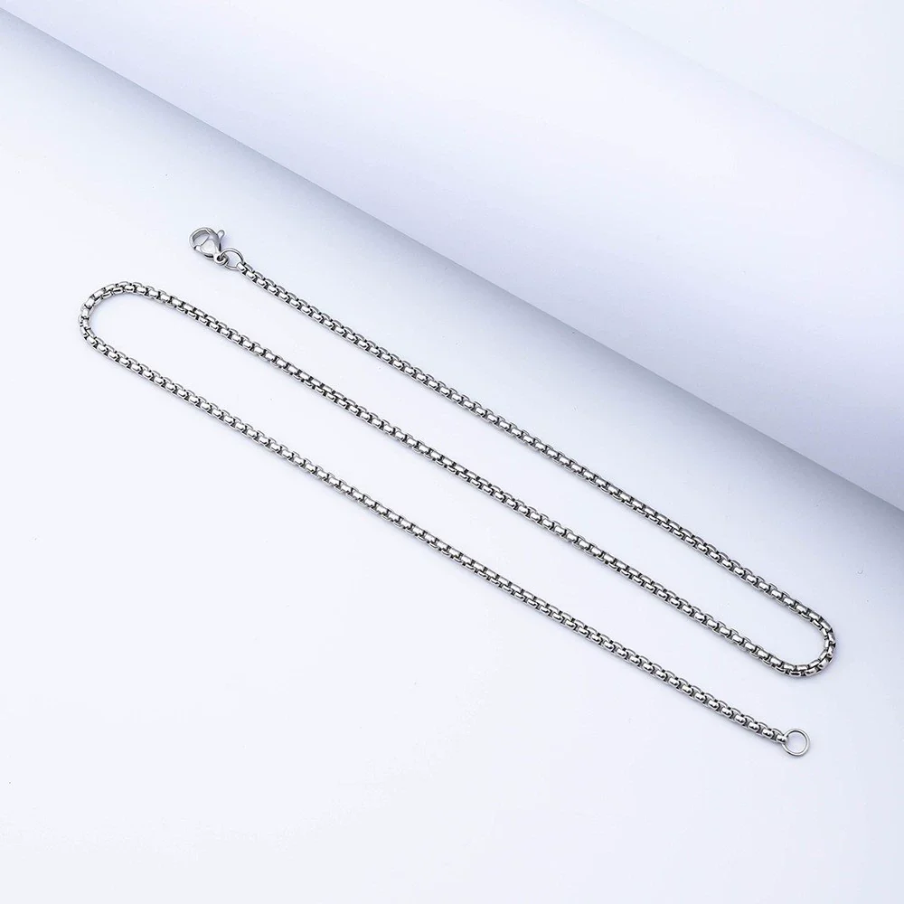 Stainless Steel Square Pearl Chain Necklace Hip Hop Jewelry Electroplated Geometry Style - Image 5