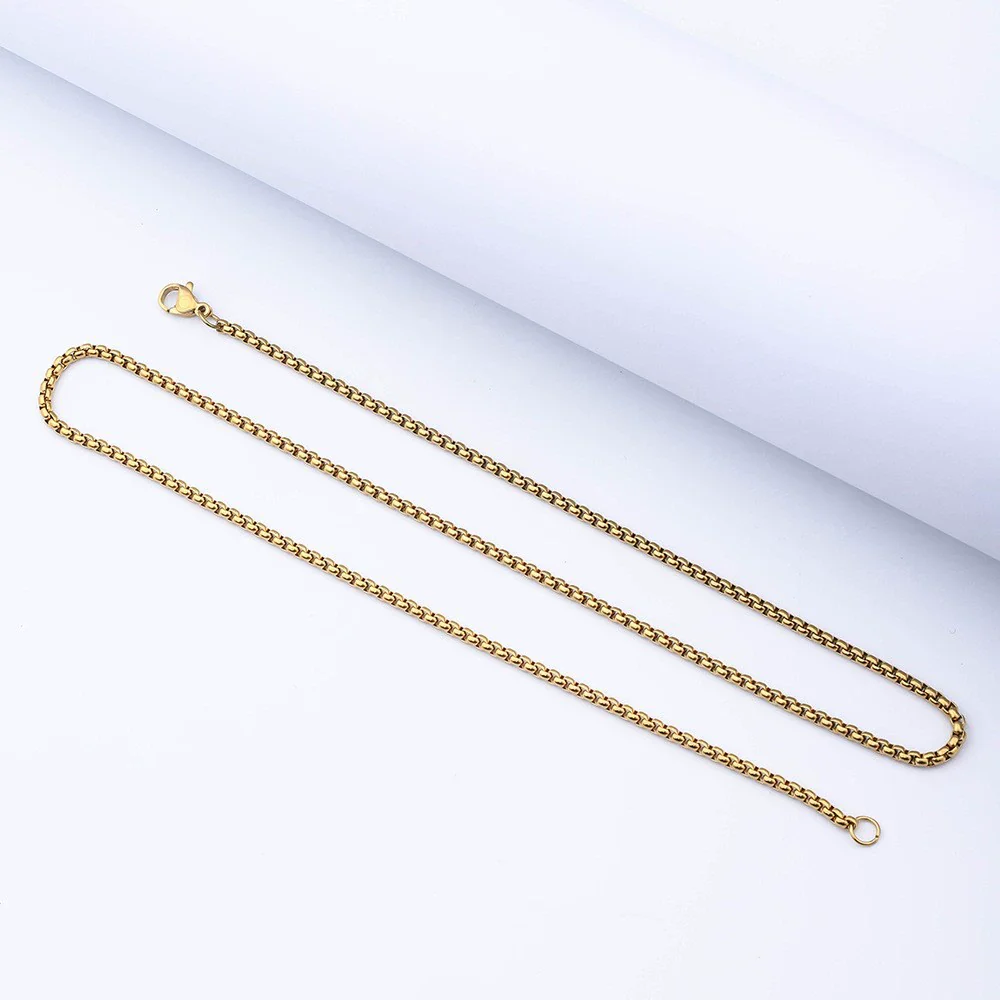 Stainless Steel Square Pearl Chain Necklace Hip Hop Jewelry Electroplated Geometry Style - Image 7