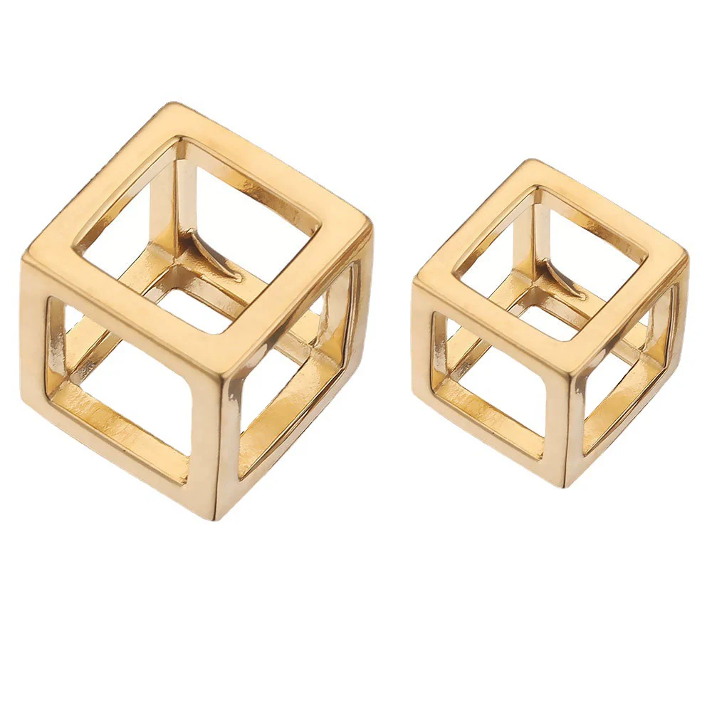 Stainless Steel Square Rubik's Cube Pendant Necklace Electroplated Jewelry Accessories - Image 5
