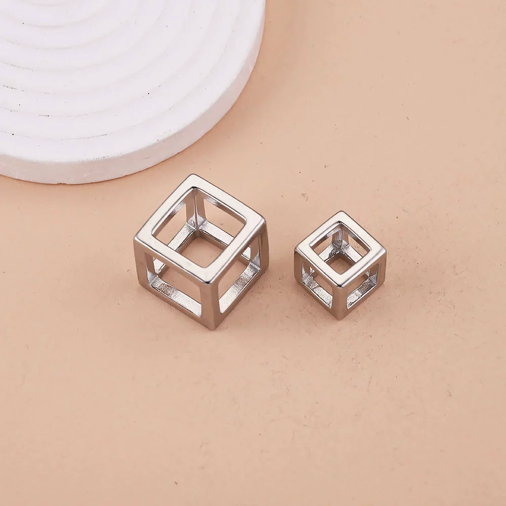 Stainless Steel Square Rubik's Cube Pendant Necklace Electroplated Jewelry Accessories - Image 6