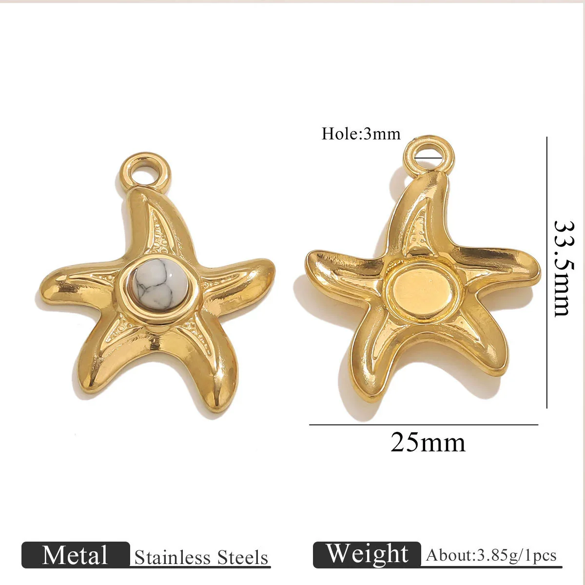Stainless Steel Starfish Jewelry Pendant Necklace Electroplated Ocean Series - Image 14